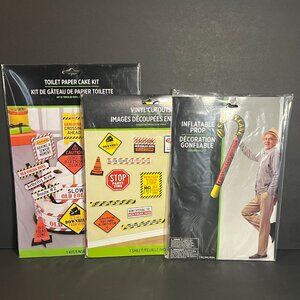 Lot of Novelty Funny Over the Hill Birthday Party Decor Inflatable Cane, TP Cake